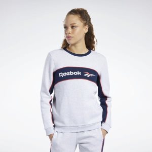 Bluza Damskie Reebok Classic Linear Fleece Crew Głęboka Szare PL 32LFVHE